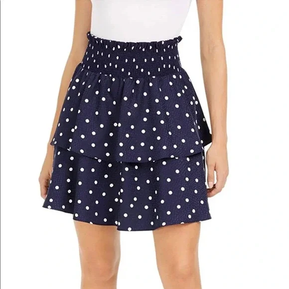 Maison Jules Polka Dot Smocked Tiered Skirt - Picture 2 of 4